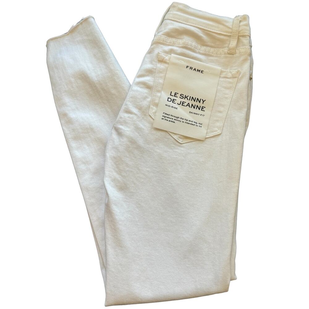 New ~ FRAME ~  Le Skinny De Jeanne Raw Stagger Mid-rise Jeans Size 24 - Picture 6 of 11